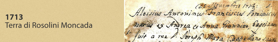 Agosto 1713 - Terra di Rosolini Moncada