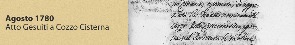 Agosto 1780 - Atto Gesuiti a Cozzo Cisterna