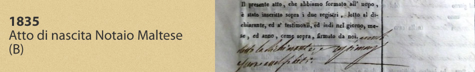 1835 - Atto di nascita Notaio Maltese (B)